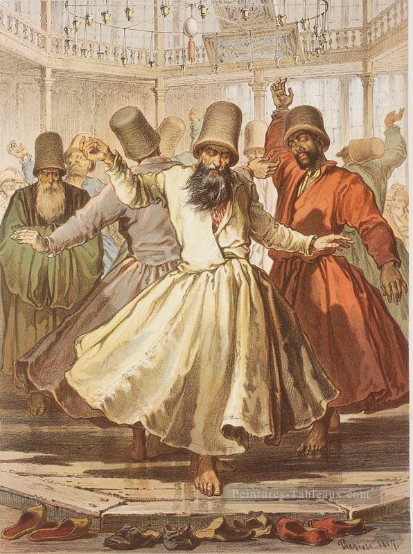 Danse Dervishes à Galata Mawlawi House Amadeo Preziosi néoclassicisme romantisme Peintures à l'huile